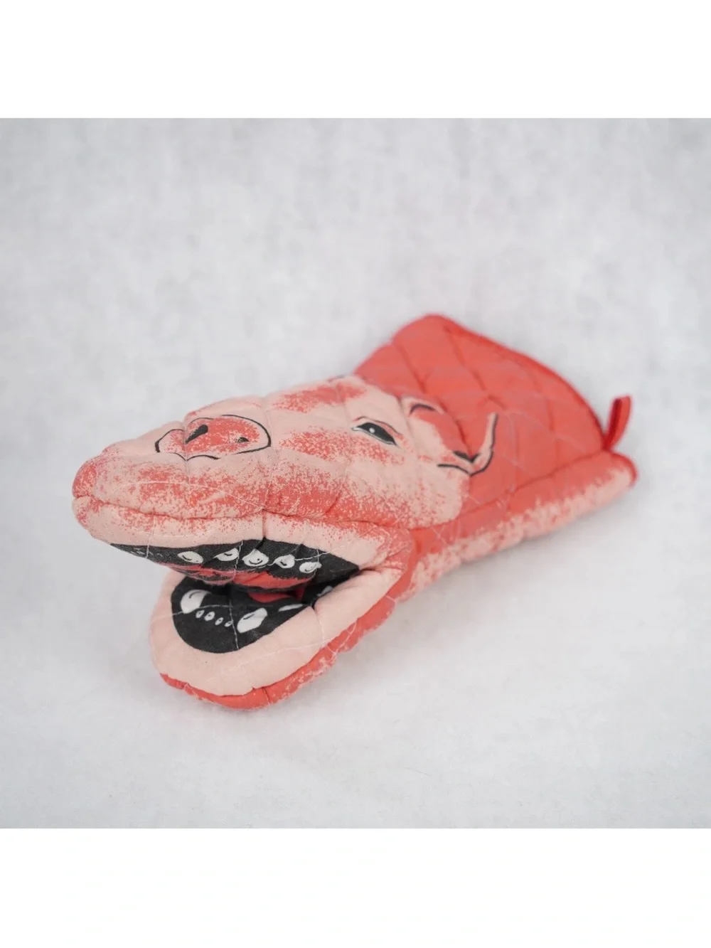 Vintage Pig Decorative Oven Mitt Pot Holder Quilted Pink Graphic Print